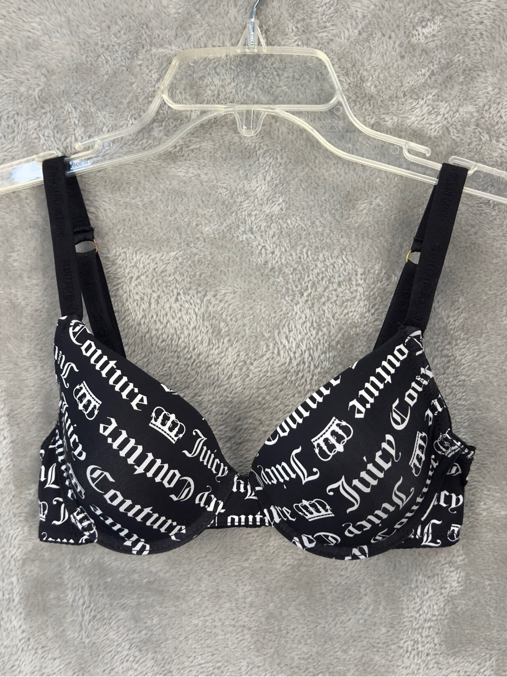 Juicy Couture Black and White Logo Underwire Bra